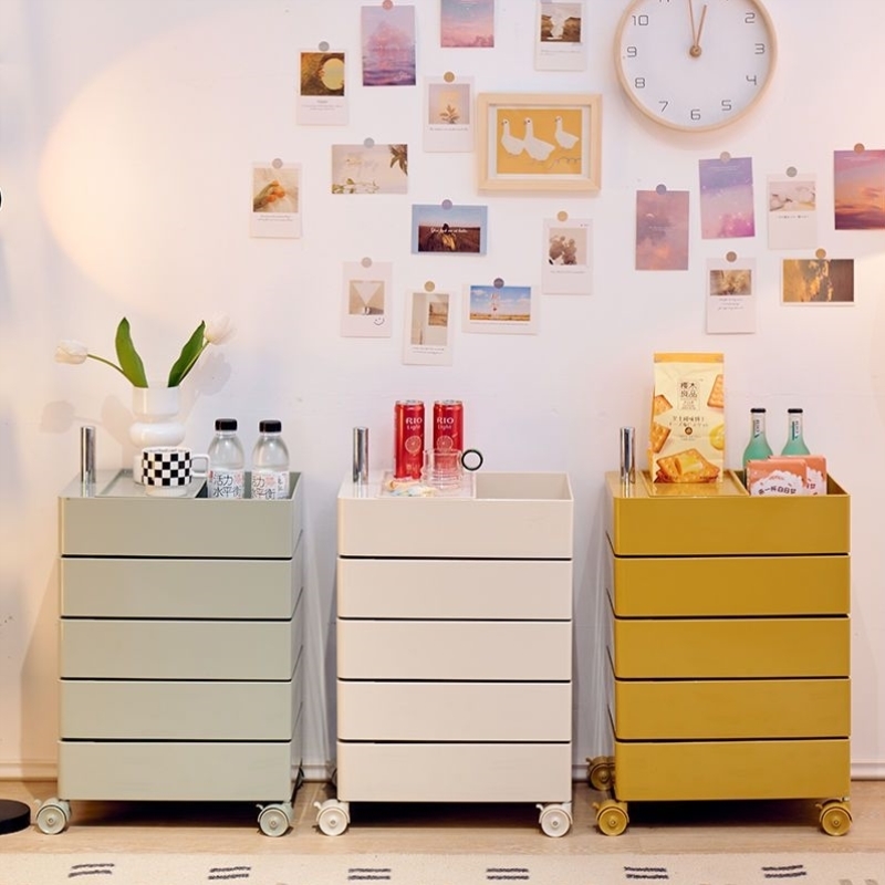 可移动置物架网红ins旋转床头柜储物柜客厅家居边柜零食多层收纳