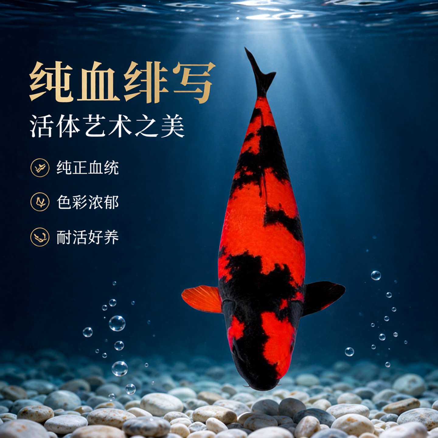 精品日本纯种绯写锦鲤活体宠物观赏鱼冷淡水金鱼好养耐活孔雀昭和