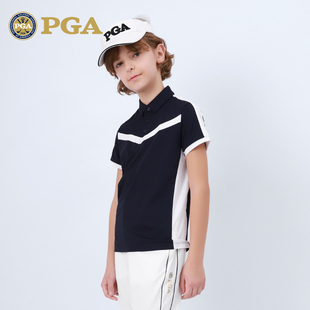 服装 美国PGA2023新款 T恤夏季 青少年套装 儿童高尔夫衣服男童短袖