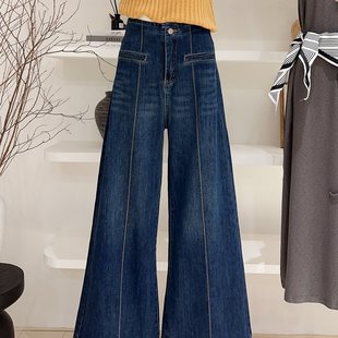 裤 港风复古微喇牛仔裤 型超好看 高腰百搭显瘦版 子 女春秋2025新款