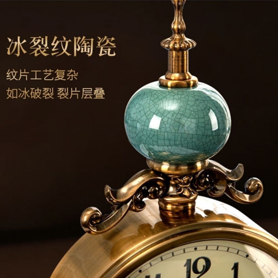 美式创意复古客厅座钟大号桌面家用摆件台钟欧式座钟台式网红闹