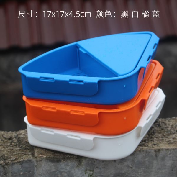 三角形鱼桶挂角虾盒海钓矶钓饵桶窝桶塑料配件盒挂饵盒南极活饵盘图片