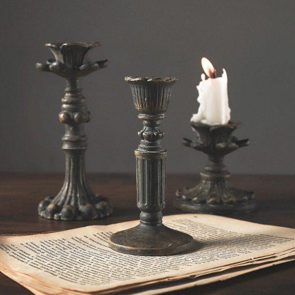 法式古典烛台树脂摆件欧式复古怀旧陈列拍摄道具工艺蜡烛摆台家用,特色手工艺,其他特色工艺品,淘宝优惠券,粉丝福利购,淘宝优惠卷