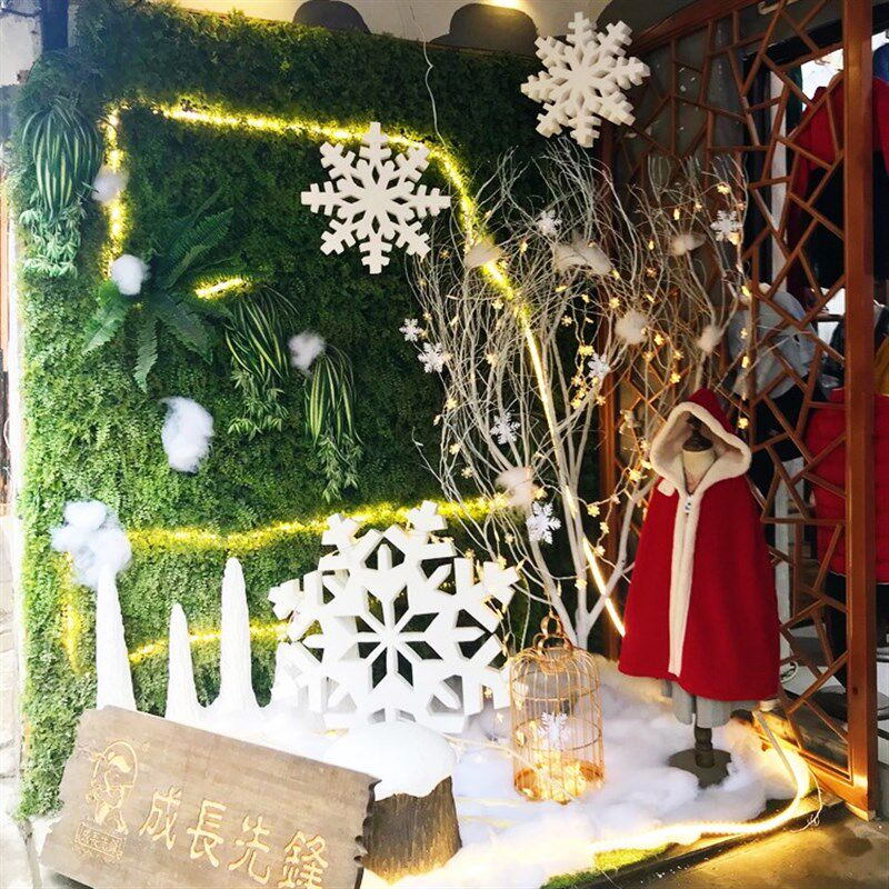 商场美陈泡沫雪花冰柱橱窗装饰婚庆摄影道具吊饰挂饰创意陈列摆件