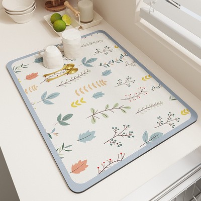 厨房沥水垫吧台台面免洗乾燥垫矽藻泥吸水杯垫餐桌隔热防滑垫