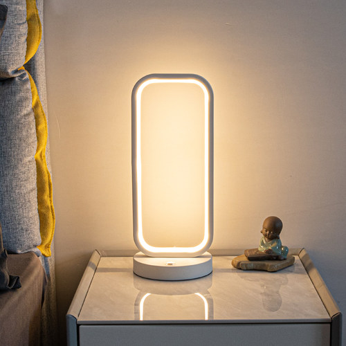 卧室床头台灯简约现代轻奢插电触摸E遥控长方形阅读看书装饰台灯