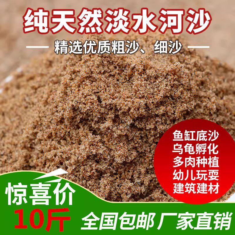 天然淡水河沙养花种植土粗细黄沙多肉铺面石鱼缸底砂建筑试验滤材