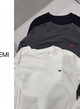 MISS RUILI 定制 2025新款圆领百搭刺绣小狗长袖T恤女F1453