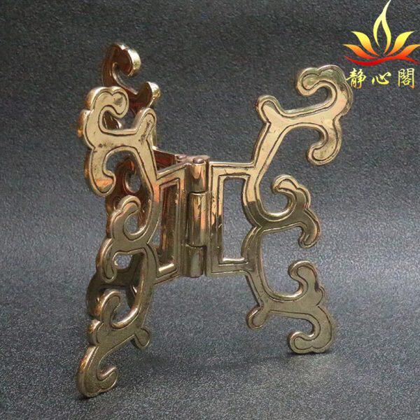 尼泊尔手工纯铜朵玛盘水陆供财神架供朵玛盘朵玛壶架子三脚架大号