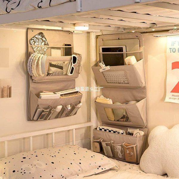 布艺床边置物架墙上手机上铺床上挂篮宿舍墙面床头衣物收纳挂袋,收纳整理,化妆品收纳架,淘宝优惠券,粉丝福利购,淘宝优惠卷