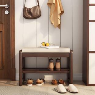 实木换鞋客家用门口门凳软包进坐垫穿鞋厅凳凳入户无品牌/凳子鞋