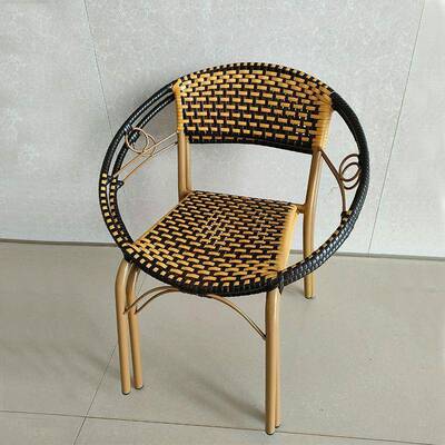 阳台庭休院茶桌藤椅闲椅成藤人儿童家客厅cz0002户外用靠背小椅子