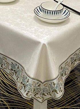 桌面防水防布防烫免洗中几国风家用RvL1DwCP餐桌长方形油轻奢高级