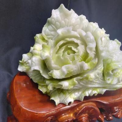 天玉石摆件然蓝迁田玉菜6397招财白玄关摆设客厅办公室摆件乔开业