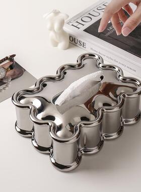 贝汉件美轻奢风创意孟菲斯纸巾盒批客厅收纳家桌面居PUZ装饰品摆