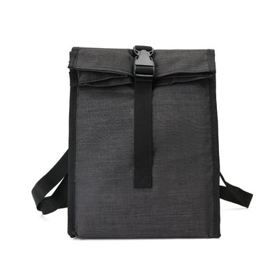 男士饭盒袋饭盒包斜挎保温袋男生黑色铝L箔便当包便当袋饭袋手提