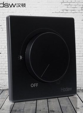 BE黑色无极调光开关旋钮式86型灯光2000W超大功率可控硅调光开关