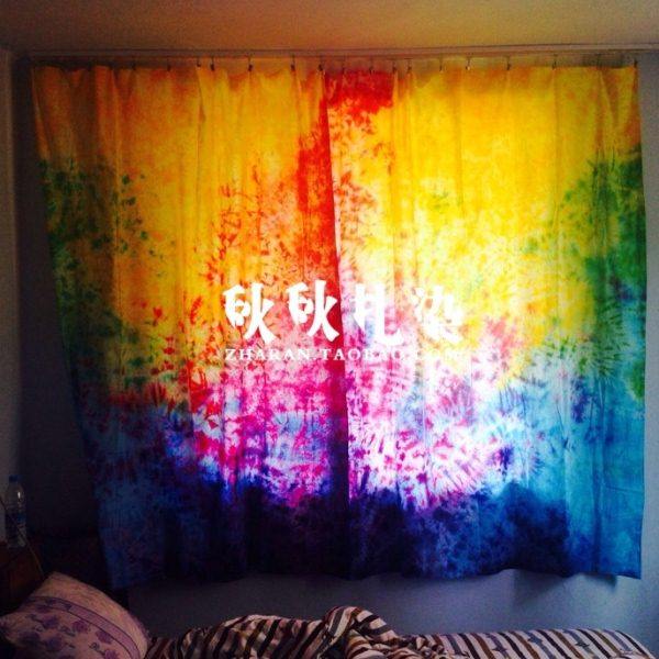 定制扎染棉布夏威夷拼布床单窗帘快乐大本营帐篷吊顶装饰手染布