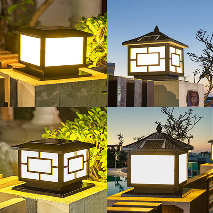 2023年新款太阳能柱头灯别墅大门户外防水N庭院围墙围栏室外柱子