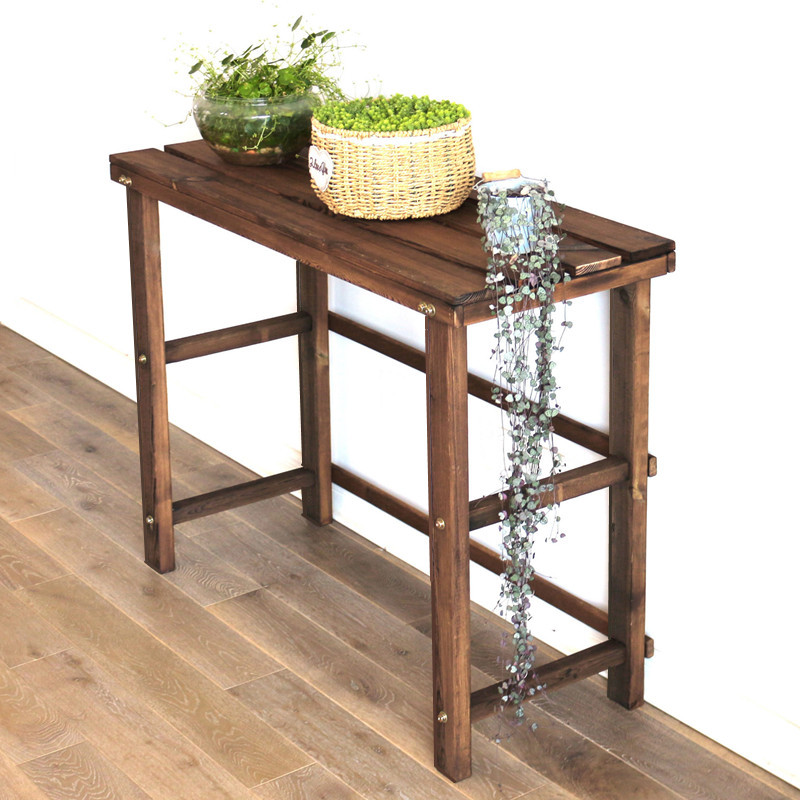 空调外机罩花架实木防腐户外多肉绿植定制小桌子S阳台置物架花盆