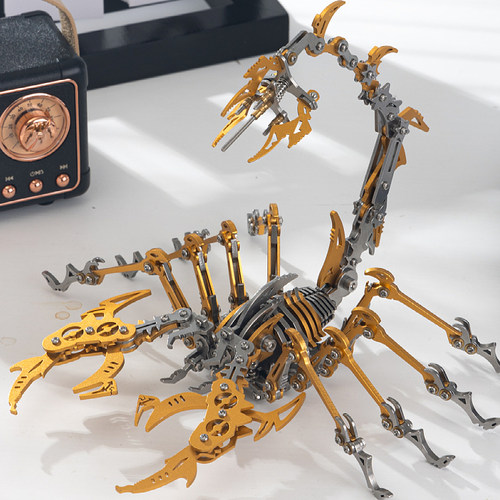 钢魔客神兽蝎子王拼图机械立体3d不锈钢金属模型成年玩具组装礼物