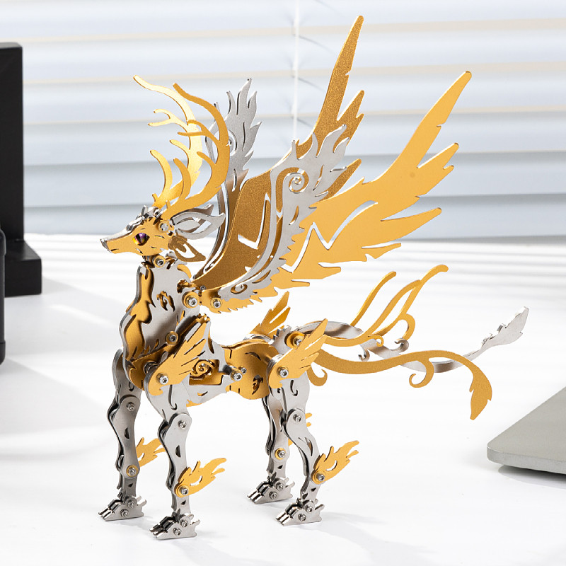 魔客兽3d立体金属拼装模型机械白泽组装DIY手工材料国潮拼图白虎