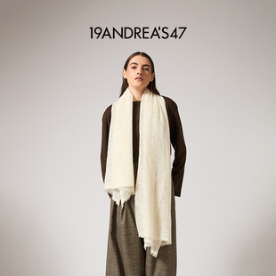 微毛毡大尺幅网眼编织纯羊绒围巾 秋冬Weave女款 19ANDREA S47