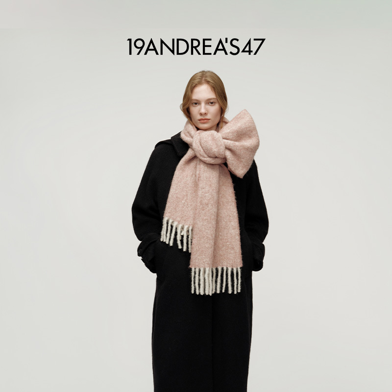 双面纯色羊驼毛羊毛混纺围巾