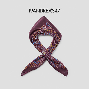 S47 男女同款 Square 秋冬印花纯羊绒方巾 Indie 19ANDREA