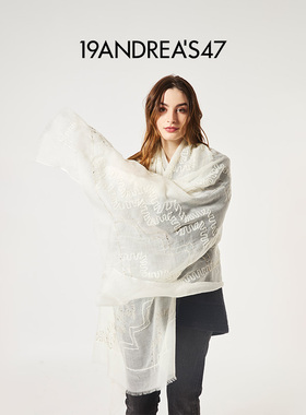 【新年礼物】19ANDREA'S47 秋冬女款Zaira手工刺绣超轻纯羊绒披肩
