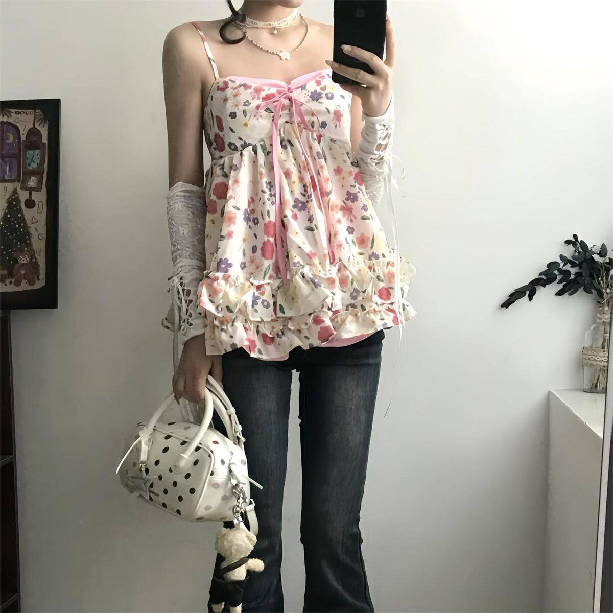 2026夏季新款辣妹碎花吊