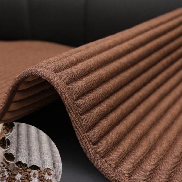 四季通用亚麻沙发垫真皮办公室高档商务防滑红木中式贵妃硬坐垫夏