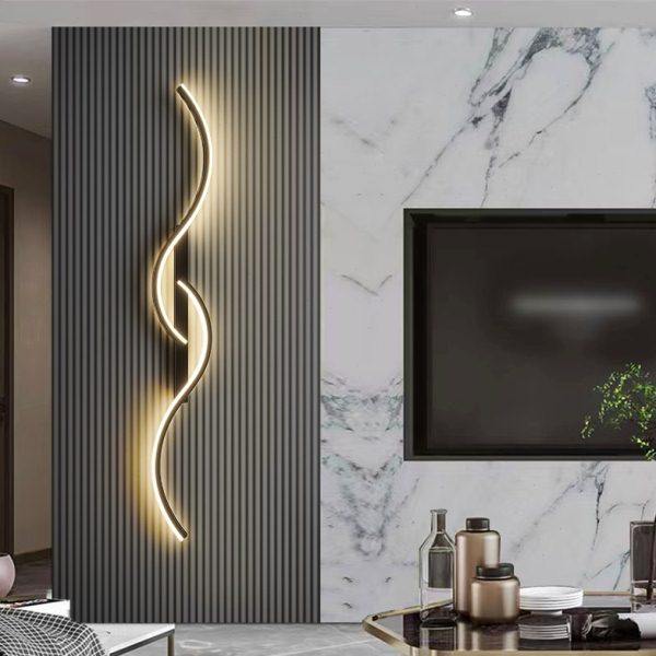 现代简约客厅电视背景墙格栅壁灯卧室床头灯轻奢极简创意长条墙灯