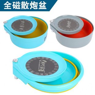 超轻拉饵盘强磁三合一不沾饵抗摔22cm散炮盆钓箱配件全7颗磁活饵