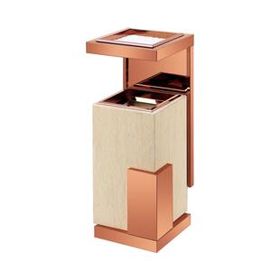 酒店大形理石垃桶走廊商务垃圾桶圾烟灰缸电E01梯带口方不锈钢烟