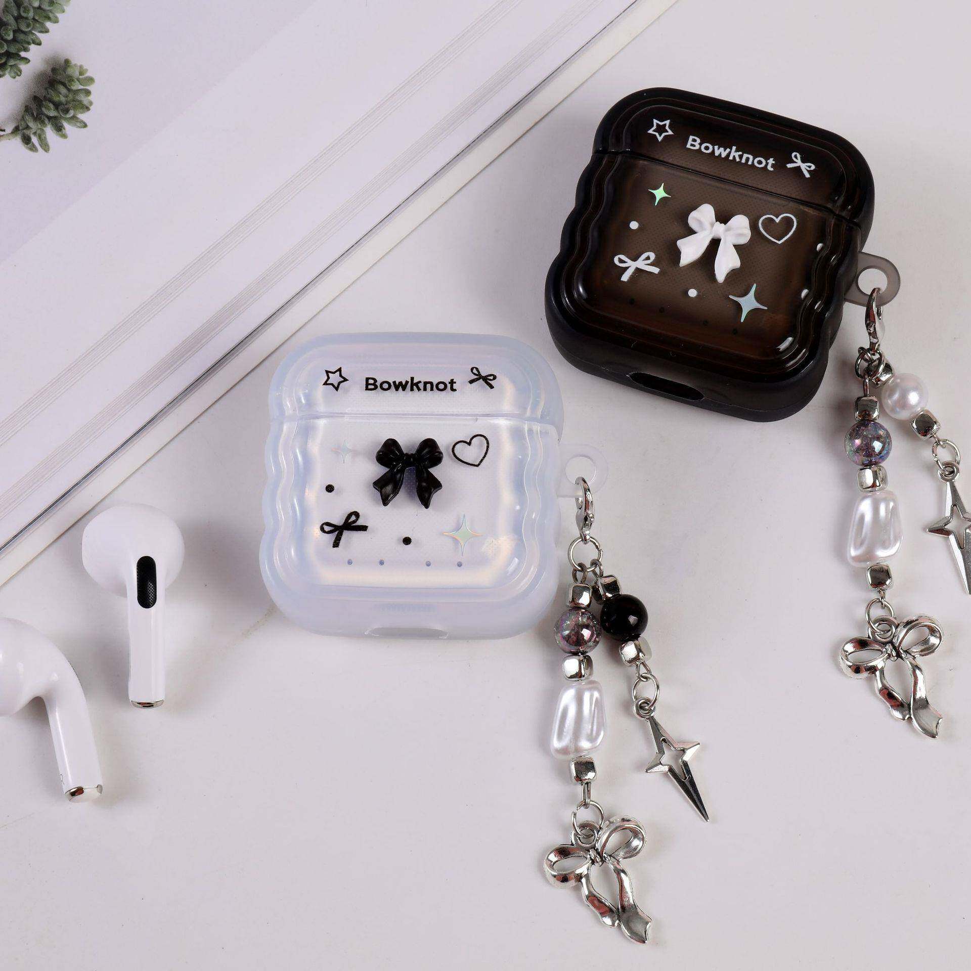 TWS牙耳机卡通蓝蓝牙962耳机带3保护套蓝耳机蝴蝶结半入耳式TWS牙