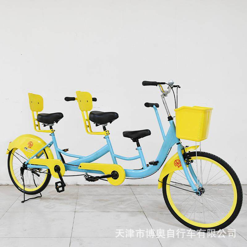 双骑人亲子自子车联行排四人四轮亲旅游1出租一体轮观光自行车