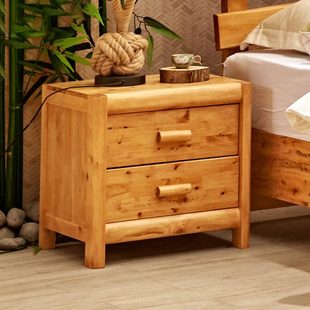 纯柏木实木床头柜原木床头柜简约床头灯柜储物柜床边柜木头小柜子