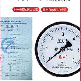鹳山压力表Y-100径向1.6鹤山Y-100Z轴向1水油气压表2.5MPA 包检测