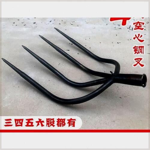 农用钢叉四五六股齿铁叉打场挑柴火翻废料清垃圾加厚粗大号草叉子
