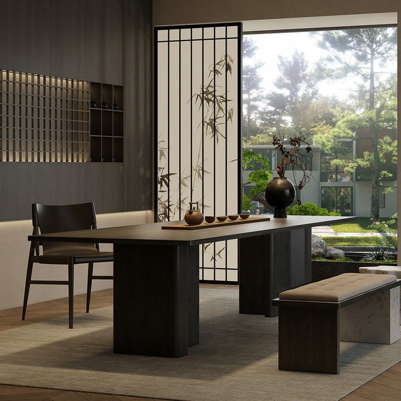 新中式茶桌椅f组合禅意实木茶台办公室会客泡茶桌现代简约茶