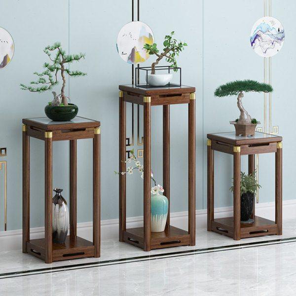 新中式花架子客厅室内花盆架落地花几轻奢实木阳台盆景花架置物架,收纳整理,阳台置物架,淘宝优惠券,粉丝福利购,淘宝优惠卷