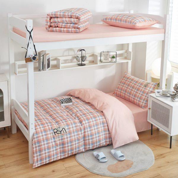 宿舍三件套单人床学生寝室男大学上下铺床单被罩被套学校床上用品