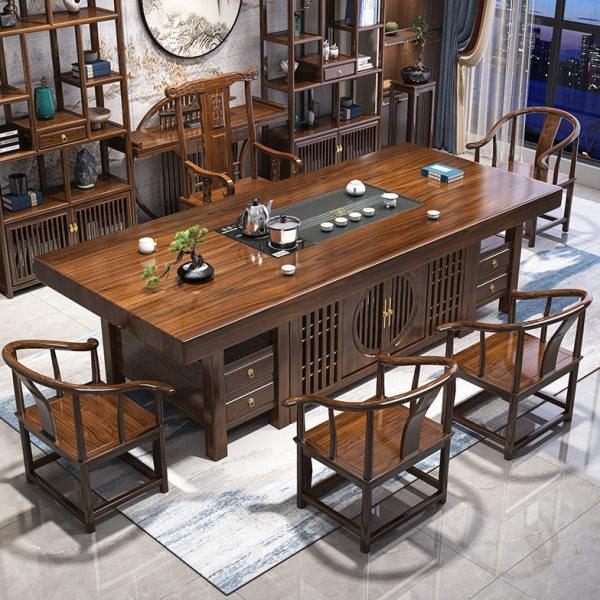实木大板茶桌椅组合新中式公室茶几禅意泡茶台茶桌一体一整套,商业/办公家具,茶台/茶桌,淘宝优惠券,粉丝福利购,淘宝优惠卷