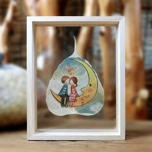 个性定制菩提树叶艺术照片婚纱照公司logo生日礼物送男女友父亲节