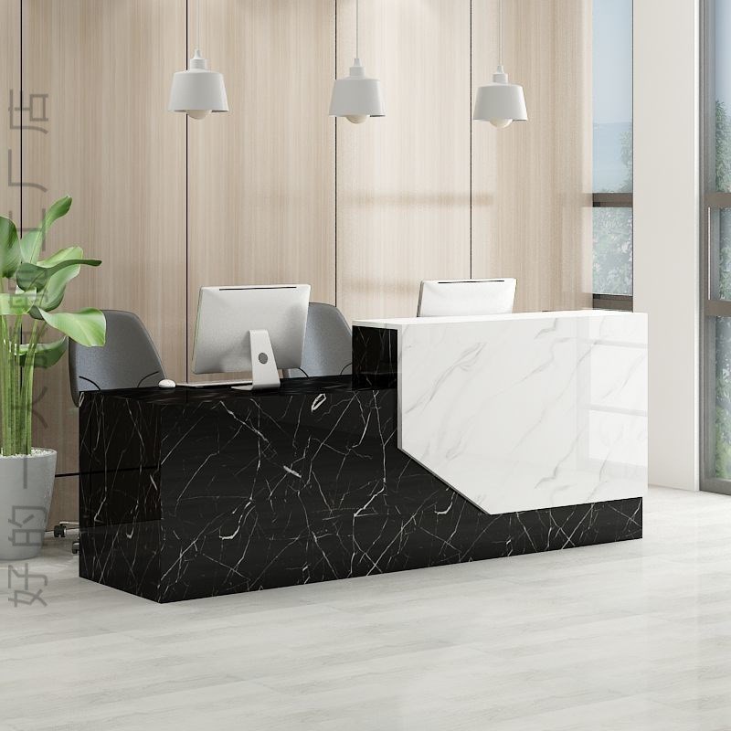 HD新款现代收银台前台接待台烤漆吧台公司酒店美容院培训学校咨询