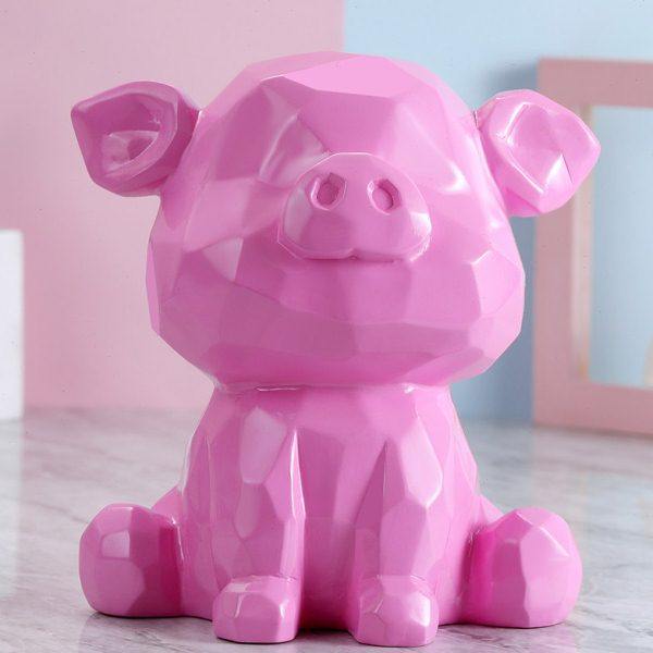 大容量简约风粉可爱几何小猪储蓄罐搪胶防摔大号金猪存钱罐可存取,节庆用品/礼品,储蓄罐,淘宝优惠券,粉丝福利购,淘宝优惠卷