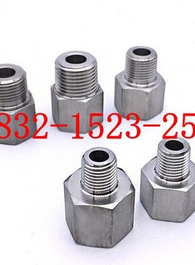304不锈钢变径六角内外丝接头 补芯 公制转美制NPT1 1/2-M32*1.5