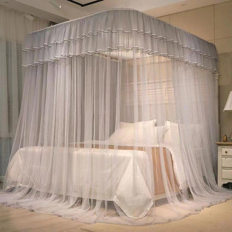 7K1导轨蚊帐U型家用轨道滑轮2024新款公主风1.5米1.8m床落地