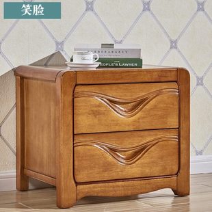 简易卧室松木实木床头柜收纳储物柜床边柜橡木床头柜实木整装包邮